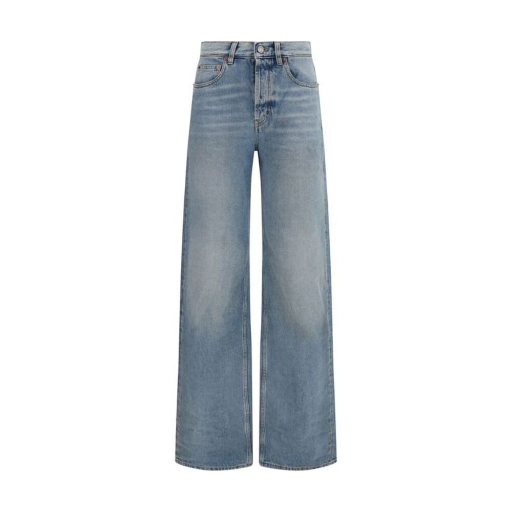 Saint Laurent Blue Cotton High-Waisted Women's Jean